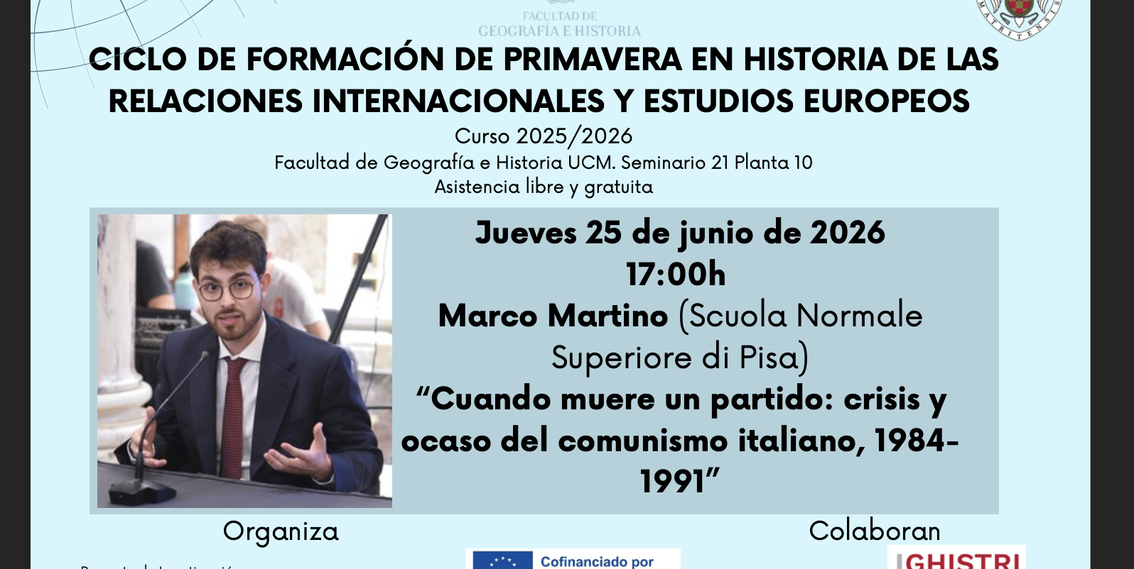 Ciclo de Formación en Historia de las Relaciones Internacionales 